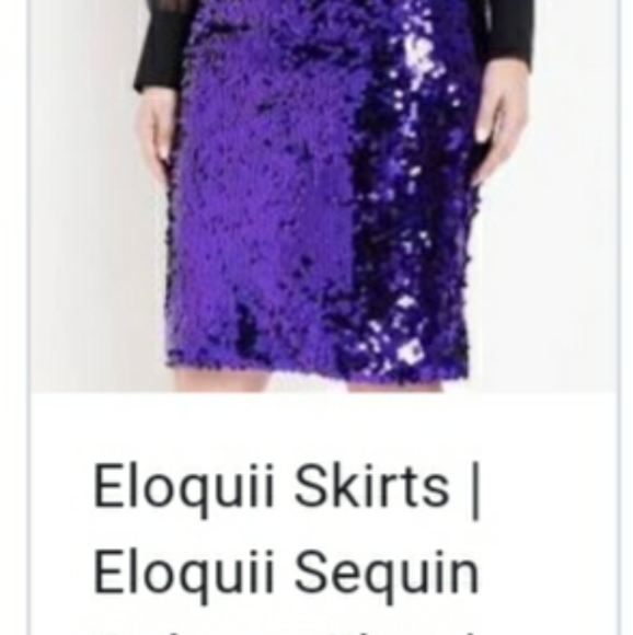 Eloquii Purple Sequin Skirt - Picture 1 of 2